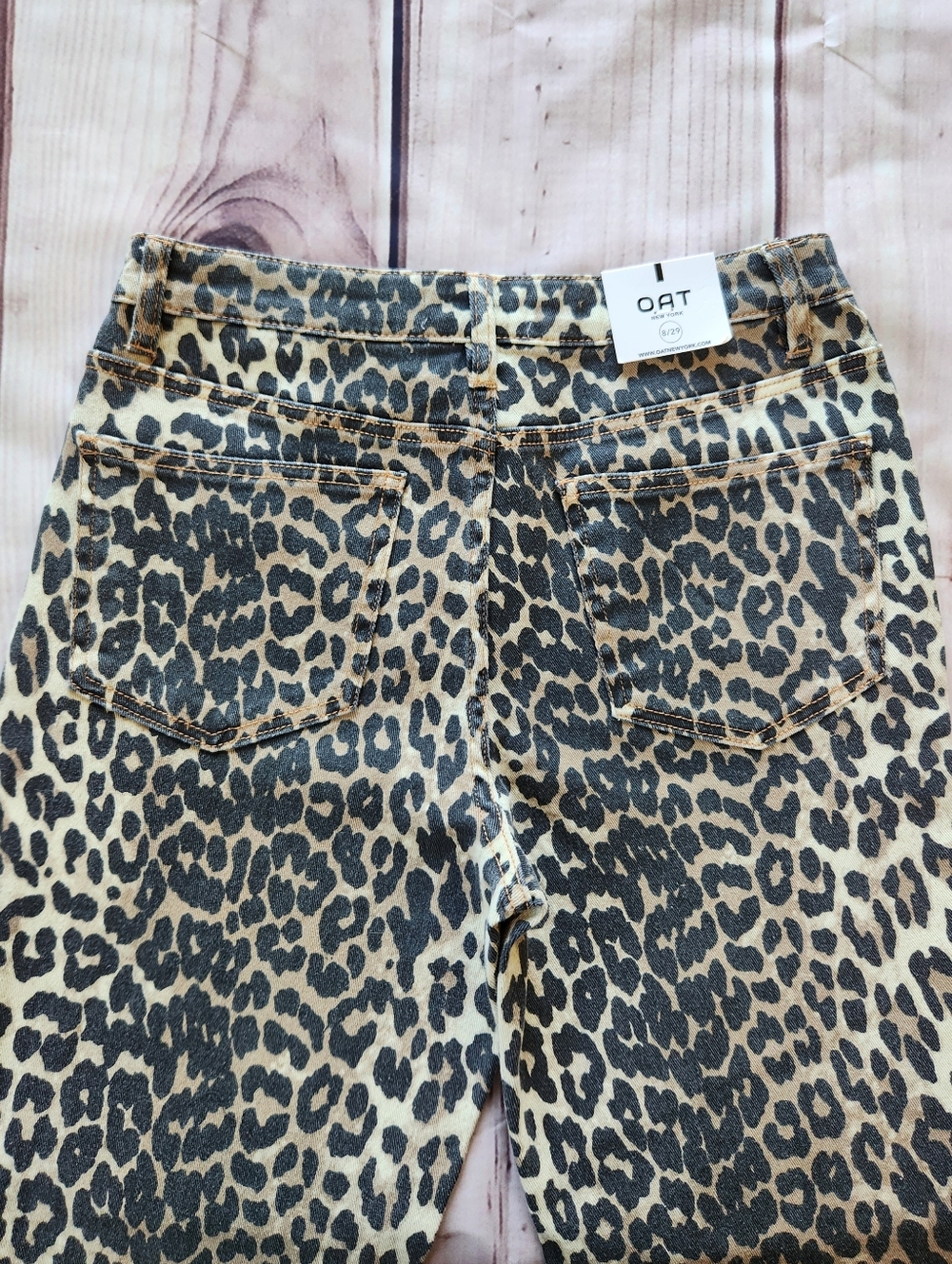 NWT OAT New York "Mid Rise Slim Fit" Leopard Print Jean, Women's Size 8/29 - Picture 8 of 11